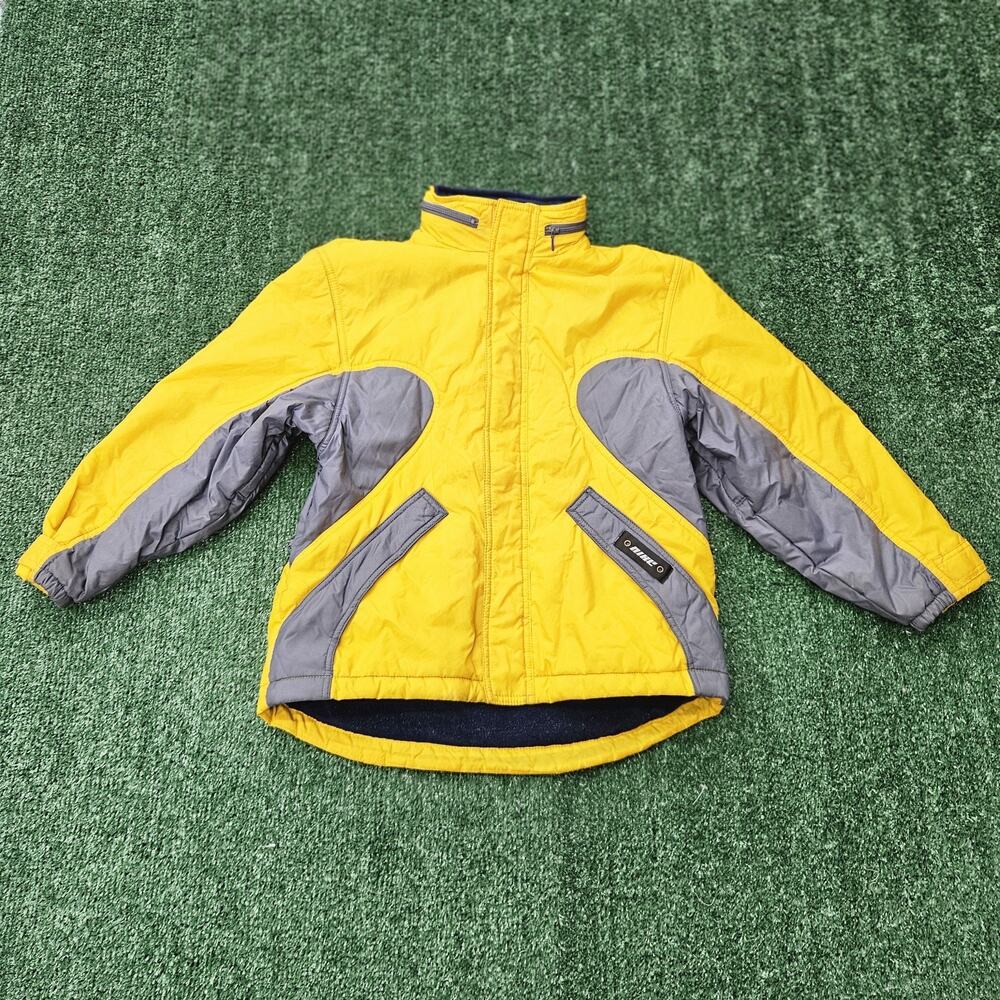 Vintage Boy's *NIKE* Full Zip Fleece Lined Winter Coat Size M 10-12 Yellow Hood